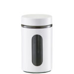 Zeller Present 900ml Glass Storage Jar With Metal Cover With Lid White