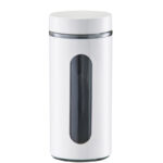 Zeller Present 1200ml Glass Storage Jar With Metal Cover With Lid White