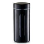 Zeller Present 1200ml Glass Storage Jar With Metal Cover With Lid Black
