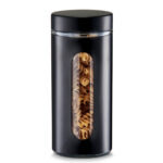 Zeller Present 1200ml Glass Storage Jar With Metal Cover With Lid Black - Image 4