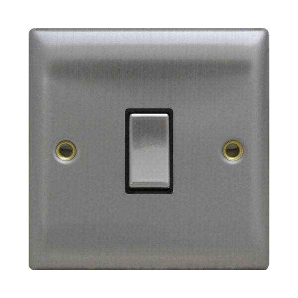 1 Gang 2 Way Brushed Stainless Steel