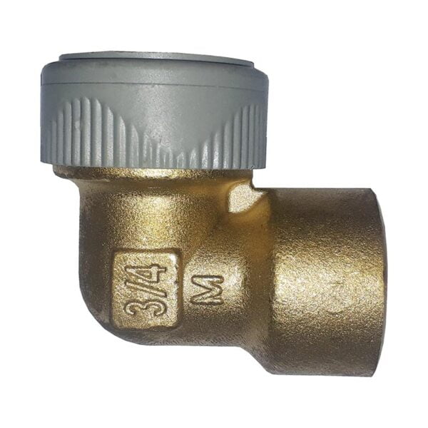 Elbow Female Brass 15mm x 1/2 inch Grey