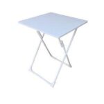 PVC/STEEL FOLDABLE TABLE 60X60X75CM WHITE