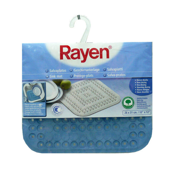 Rayen Rectangular Sink Mat Light Blue 26 cm x 31 cm