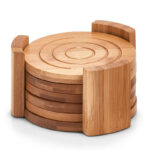 Zeller Present 7-pcs Round Bamboo Coasters Set