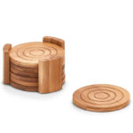 Zeller Present 7-pcs Round Bamboo Coasters Set - Image 2