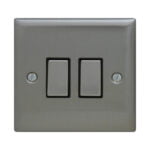 2 Gang 2 Way Brushed Stainless Steel