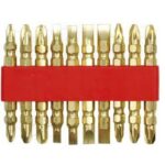 Screwdriver bit set 10 pcs - gold 66112