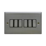 6 Gang 2 Way Brushed Stainless Steel