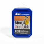 Kreg Pocket-Hole Screws 38 mm, Zinc Coated, Maxi-Loc, Coarse Thread, 100 piece