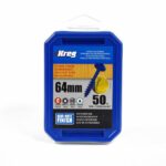 Kreg Pocket-Hole Screws 64 mm, Blue-Kote?, Maxi-Loc, Coarse Thread, 50 piece