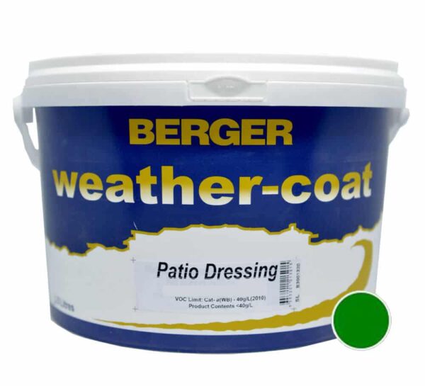 PATIO DRESSING  PAINT BERGER GREEN 10Lt. PDGR10