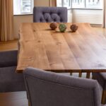 OSCAR OAK TABLE RAW 200x100x76cm RAW SANDED W/INOX LEGS