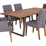 OSCAR OAK TABLE RAW 200x100x76cm RAW SANDED W/INOX LEGS - Image 2