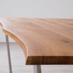 OSCAR OAK TABLE RAW 200x100x76cm RAW SANDED W/INOX LEGS - Image 3