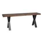 TOULON BENCH IN SMOKED OILED OAK WITH WAVY EDGE 120X32cm ART: 1401230