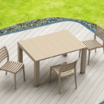 VEGAS TABLE 772 DOVE GREY/ TAUPE EXT. 100/140 X 100cm - Image 2