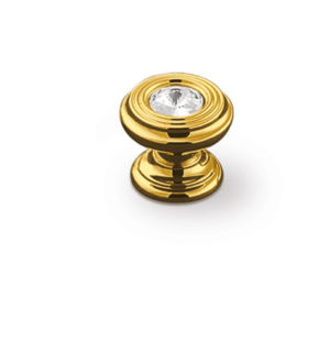 KNOB 25mm STRASS CRYSTAL TRANSPARENT/GOLD 100 ESTAMP 9953