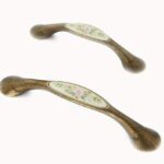 HANDLE 128mm ANT.BRASS/IVORY DECOR. PORCLN 831 ESTAMP 9841