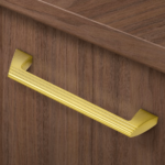 HANDLE 128mm METAL ‘GROOVES’ BRUSHED GOLD 020 ESTAMP 6873 - Image 2