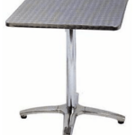 ALUM TABLE 80cmX80cm SQ. W/4 STAR BASE ‘BISTRO’ W/OUT EDGE - Image 2