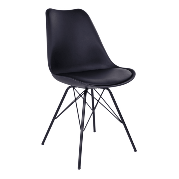 OSLO DINING CHAIR BLACK WITH BLACK LEGS ART: 1001001