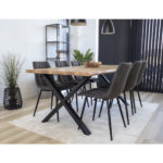 MIDDELFART DINING CHAIR DARK GREY MICROFIBER/BLCK LEGS ART: 1001192 - Image 2