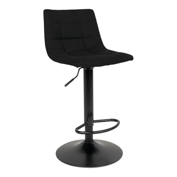 MIDDELFART BARSTOOL BLACK VELVET /BLCK LEGS ART: 1001304