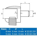 SISO SHELF SUPPORT f/GLASS W/SOFT SCREW 8mm Art. 22.02.231 - Image 2