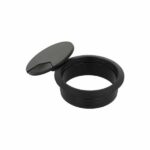 SISO CABLE DESK FITTING PLASTIC BLACK With SPRING LID 60X21mm ART.25.20.063 - Image 2