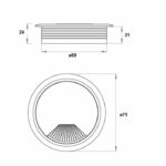 SISO CABLE DESK FITTING PLASTIC WHITE With SPRING LID 60X21mm ART.25.20.060 - Image 3