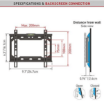 BARKAN TV BRACKETS FIXED WALL MOUNT 19″-39″ (E202+) - Image 2