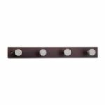 WOOD PEG 4 RND METAL HOOKS 60X490X60mm WENGE INOFIX 3714-0- {BLISTER – 1pc}