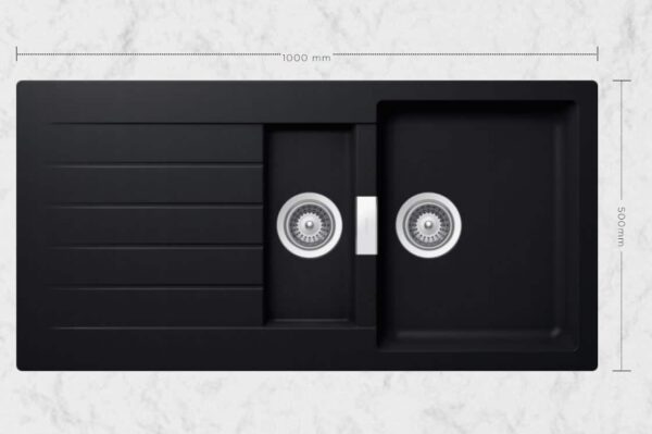 SCHOCK SINK Signus Cristadur D150 PURO BLACK 1000x500mm SIGD150084.15yr