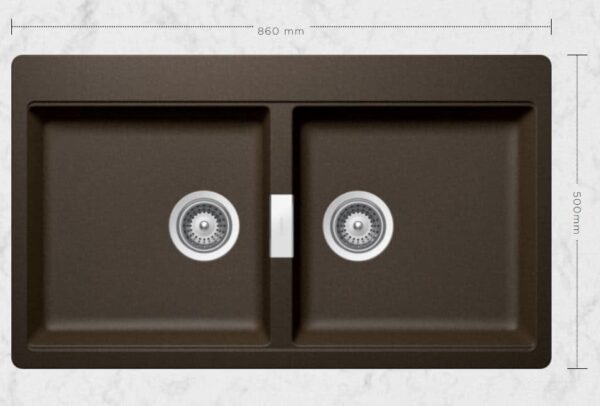 SCHOCK SINK HORIZONT Cristadur N200 BRONZE 860x500mm TOPMOUNT HONN200087.15yr