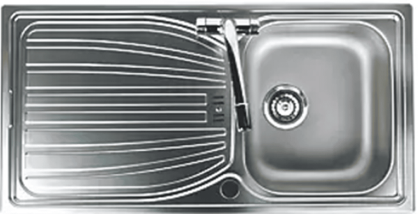 SINK S.STEEL ALTO 1 BOWL/DRAIN REVERSABLE SA0951SV 980x510mm
