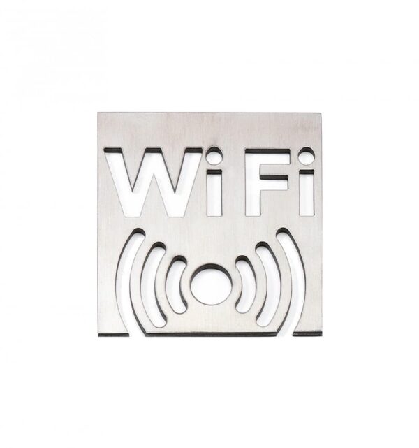 WIFI STAINLESS STEEL SIGN 10x10cm ESTAMP 1109