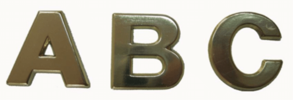 ALUMINIUM GOLD SELF-ADHESIVE LETTERS