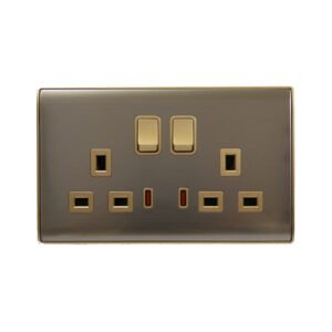 Twin Switch Socket w/Neon KB7