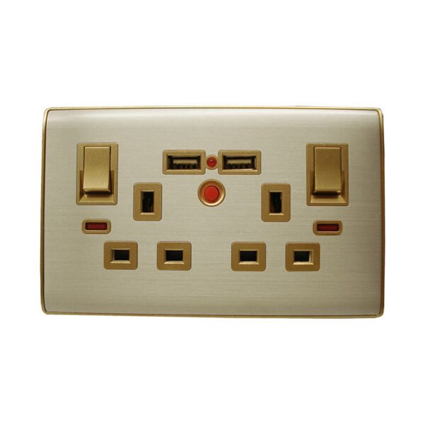 Twin Switch Socket w/USB KB7