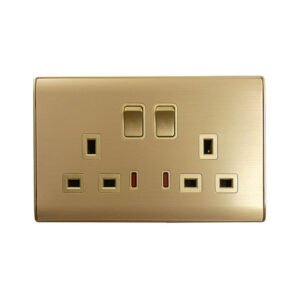Twin Switch Socket w/Neon KB8