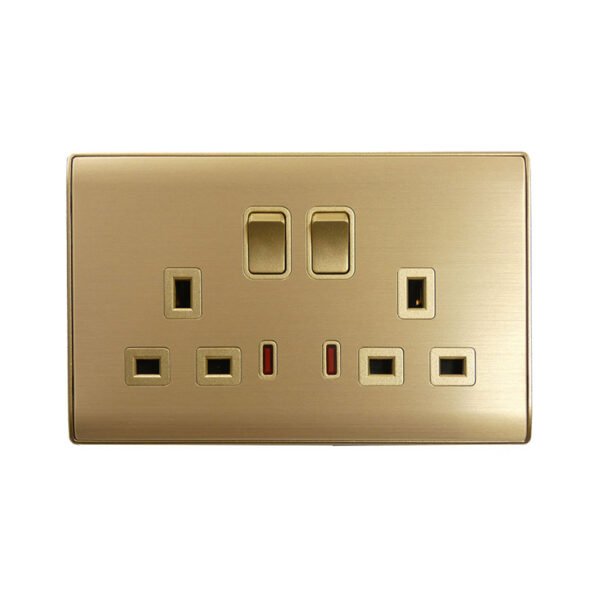 Twin Switch Socket w/Neon KB8