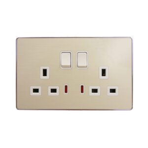 Twin Switch Socket w/Neon KM5