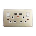 Twin Switch Socket w/USB KM5