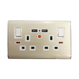 Twin Switch Socket w/USB KM5