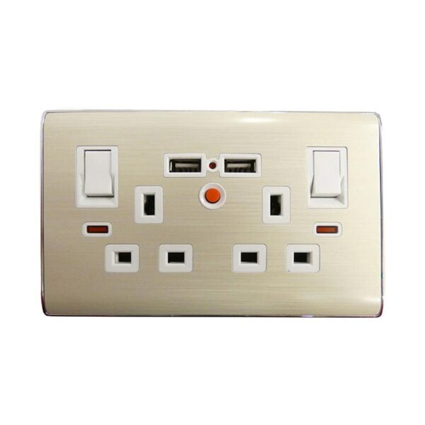 Twin Switch Socket w/USB KM5