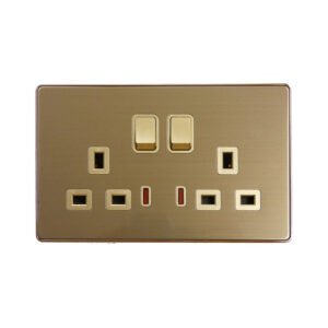 Twin Switch Socket w/Neon KV3
