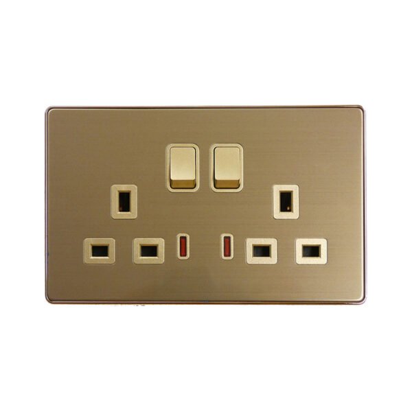 Twin Switch Socket w/Neon KV3