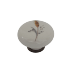 Gem PP.50 Furniture Knob 37mm Bronze and Spiga Decorated Porcelain