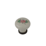 Gem PP.50 Furniture Knob 27mm Bronze and Rosa Boboli Decorated Porcelain